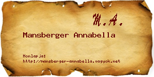 Mansberger Annabella névjegykártya